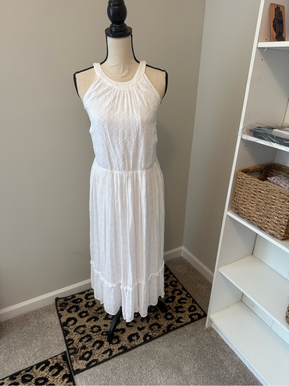 torrid White Eyelet Halter Midi Dress